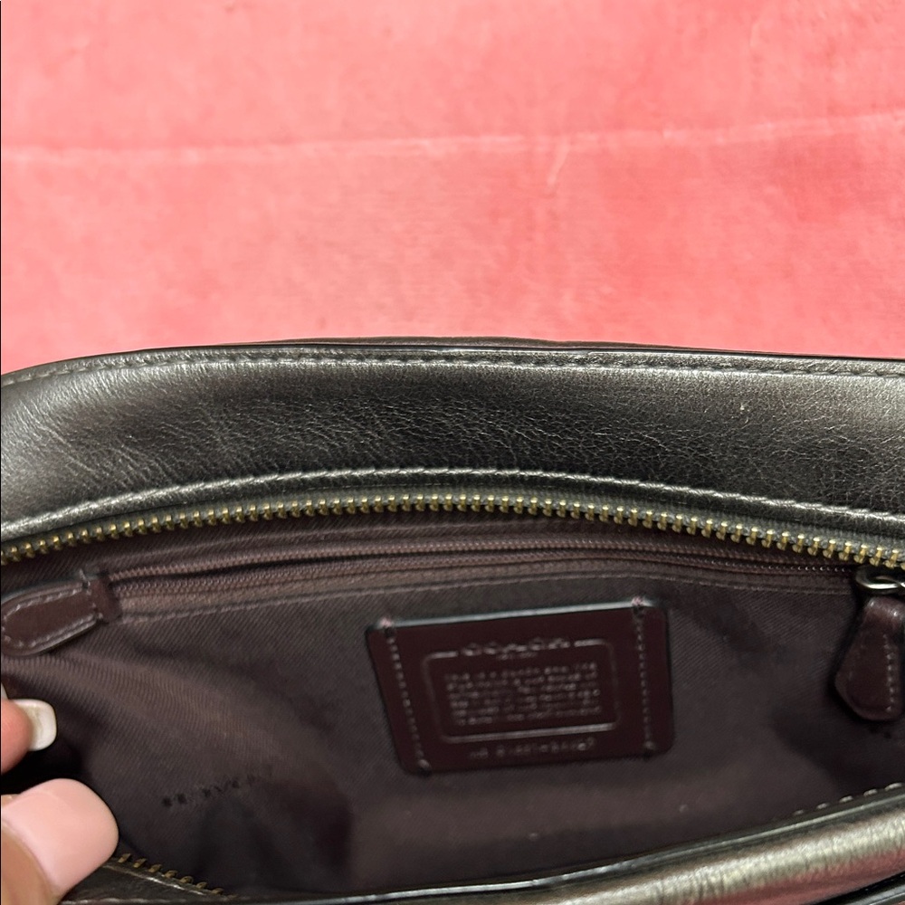 Coach Black Embossed Signature Leather Crossbody - Picture 2 of 5